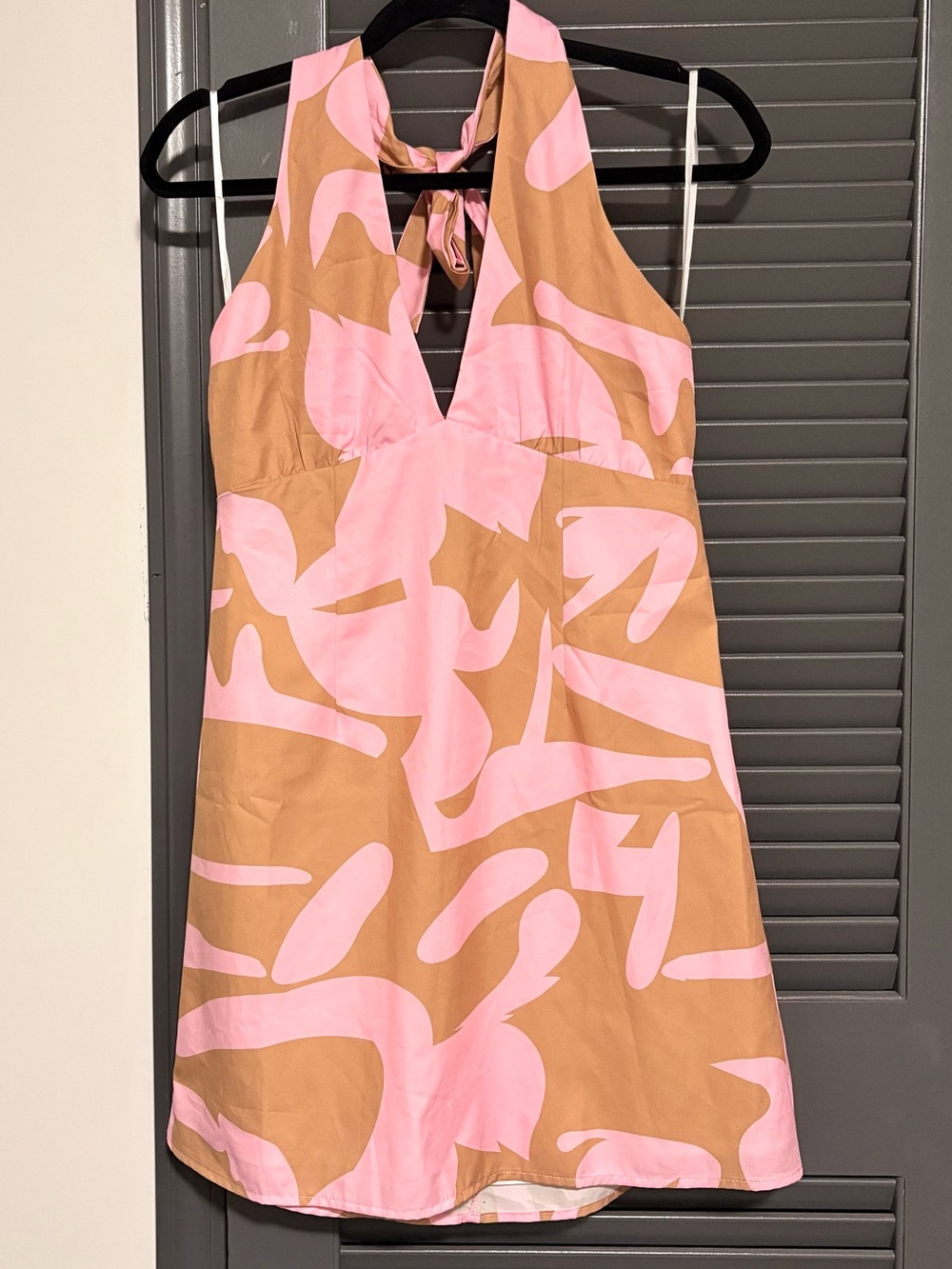 Princess Polly Pink and Tan Halter Mini Dress